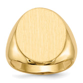 14k 16.5x20.0mm Open Back Mens Signet Ring